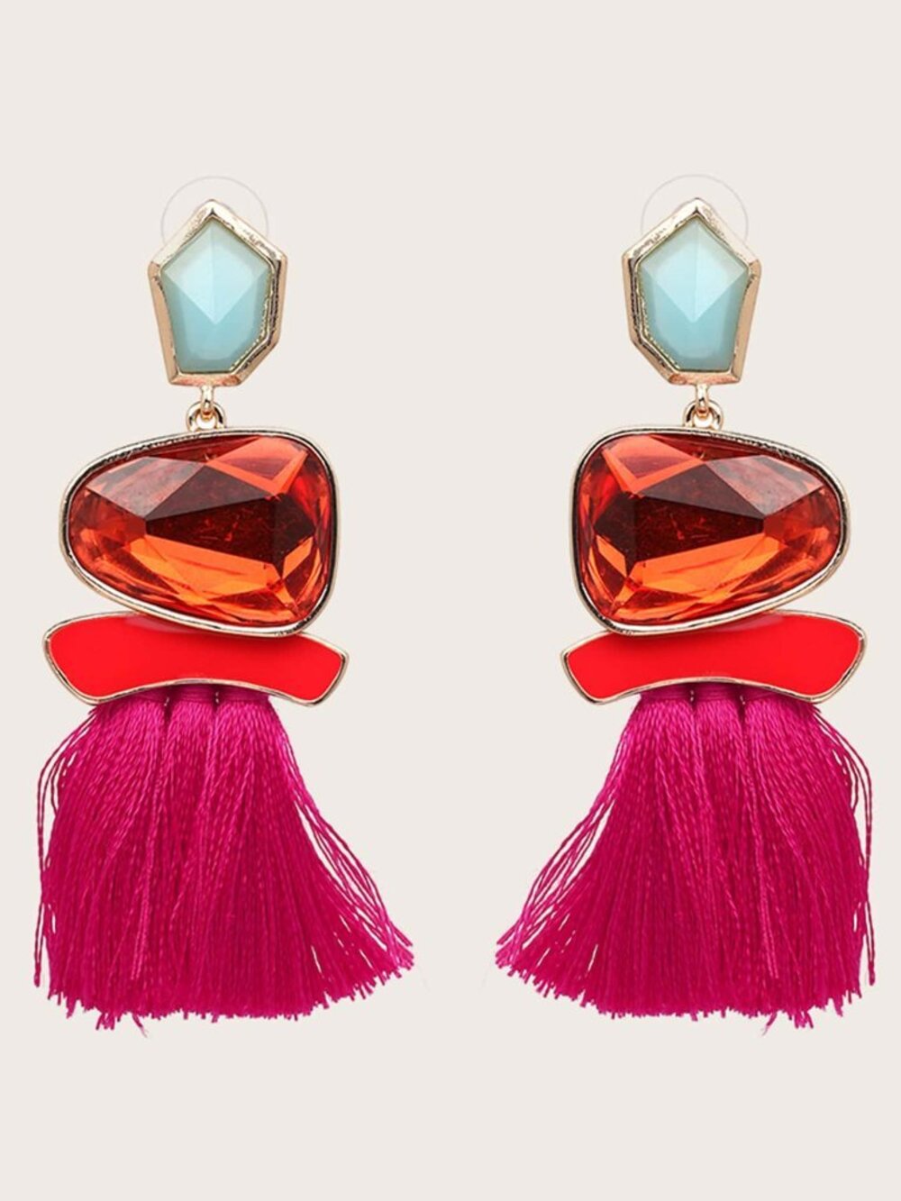 Hot Pink Boho Women's Earrings